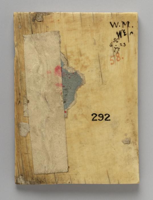 Wing, left (fragment of a diptych), 1 register, 3 arches across (plaquette; frise d'arcatures) (Back)