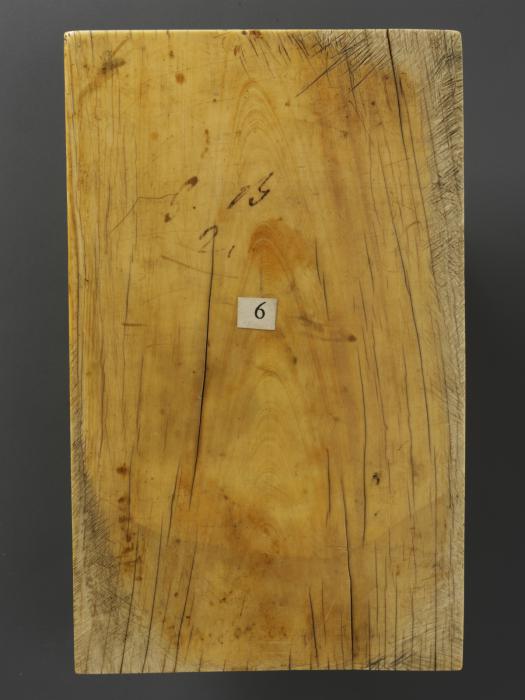 Diptych, 3 registers, bands of rosettes (plaquettes; décor de roses) (Wing, left, back)