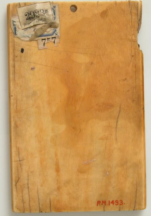 Wing, right (fragment of a diptych), 2 registers, 3 arches across (frise d'arcatures) (Back)