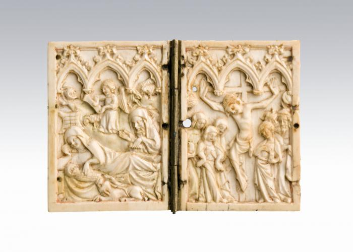 Diptych, 1 register, 3 arches across (plaquette; frise d'arcatures) (Front)