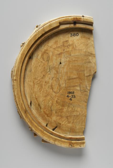 Fragment of a mirror case, band of rosettes (valve de miroir; décor de roses) (Back)