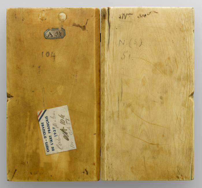 Diptych, 1 register, 1 arch across (plaquettes) (Back)