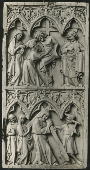 Wing, right (part of a diptych), 2 registers, 3 arches across (frise d'arcatures) (Front)