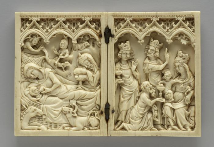 Diptych, 1 register, 3 arches across (plaquettes; frise d'arcatures) (Front)