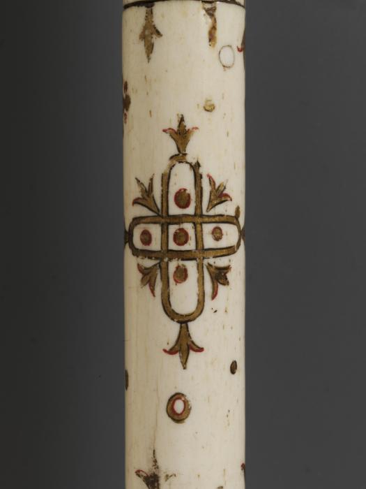 Painted crozier (crosse) (Detail, staff)
