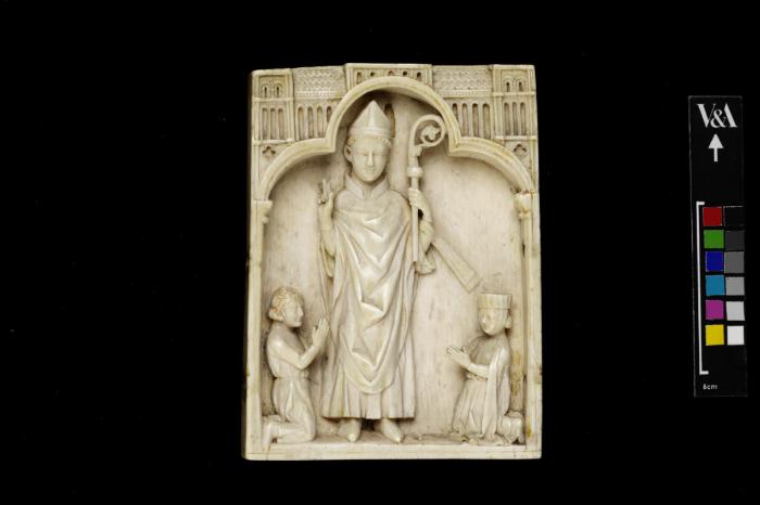 Centre panel (fragment of a triptych), 1 register, 1 trefoil arch across (plaquette) (Front)