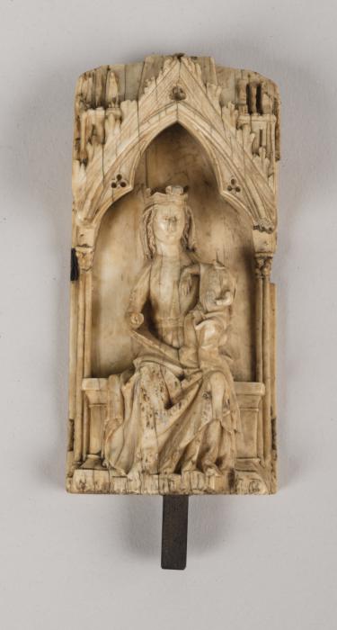 Gabled centre panel (fragment of polyptych), 1 register (tabernacle; colonnettes) (Front)
