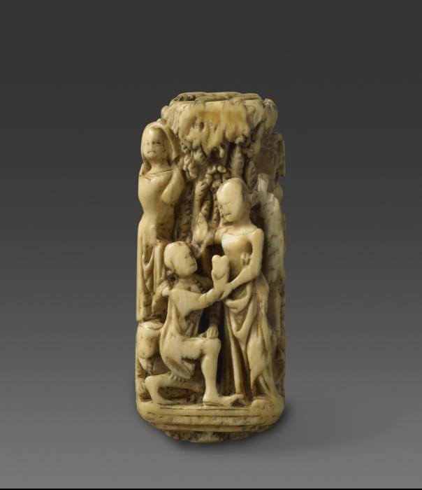 Knife handle, 4 sides (manche de couteau) (Side (offering of a heart))