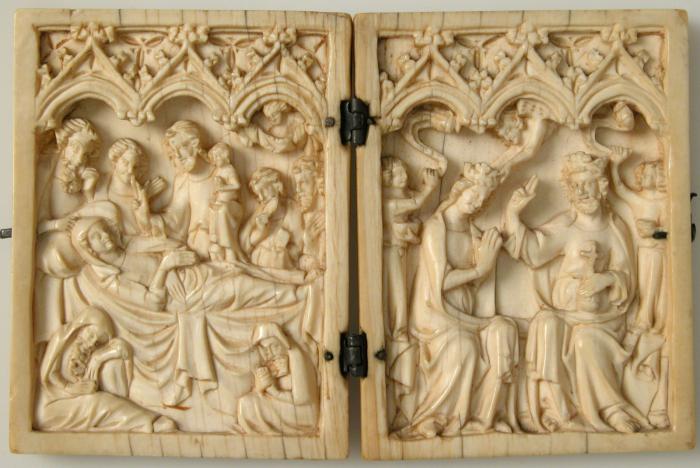 Diptych, 1 register, 3 arches across (plaquettes; frise d'arcatures) (Front)