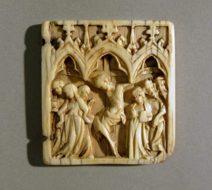 Wing, right (fragment of a diptych), 1 register, 3 arches across (frise d'arcatures) (Front)