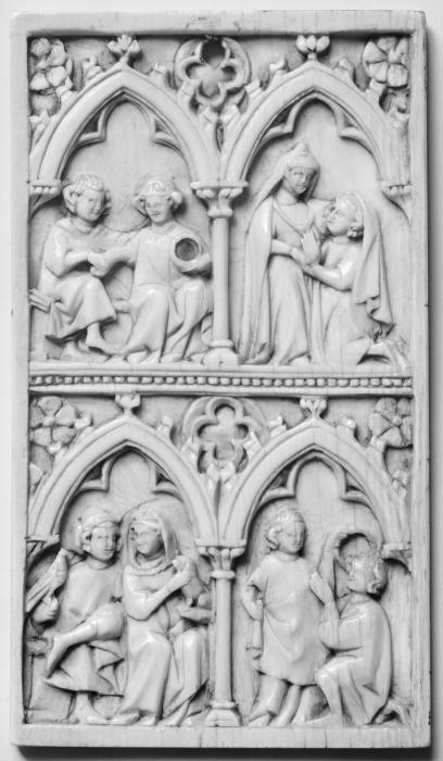 Writing tablet, 2 registers, 2 arches across (tablette à écrire; frise d'arcatures; colonnettes) (Front)