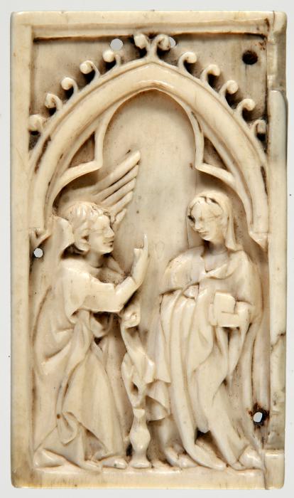 Panel, 1 register, 1 arch across (plaquette); later reused as a the left wing of a diptych (Front)