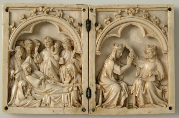 Diptych, 1 register, 1 arch across (plaquettes) (Front)