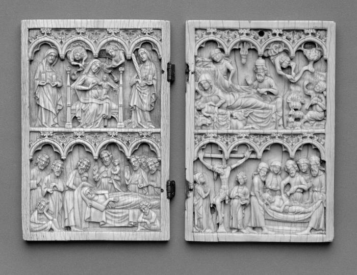 Diptych, 2 registers, 4 arches across (frise d'arcatures) (Front)
