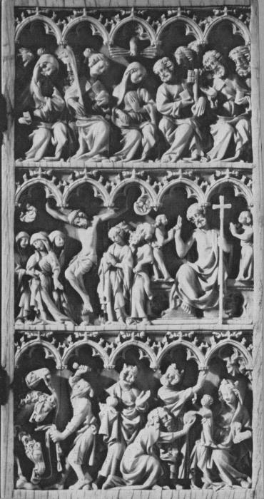 Diptych, 3 registers, 5 arches across (frise d'arcatures; colonnette) (Wing, right)