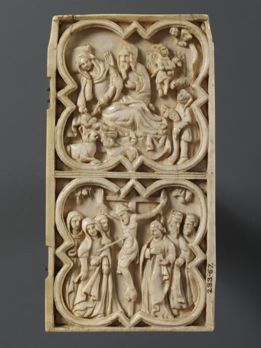 Diptych, 2 registers, with quatrefoils (quatre-feuilles) (Wing, right)