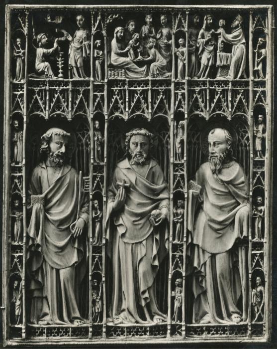 Openwork panel (possibly fragment of the binding of a book or fragment of a diptych), 2 registers (plaque ajourée) (Front)