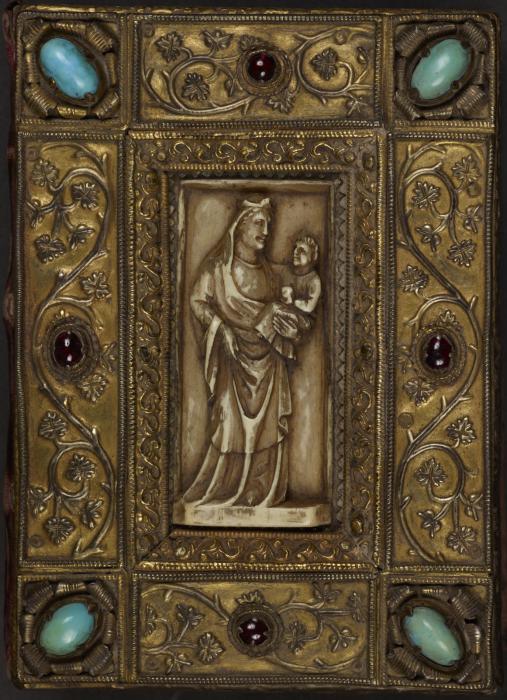 Panel, 1 register; used as part of the binding of a book (Front)