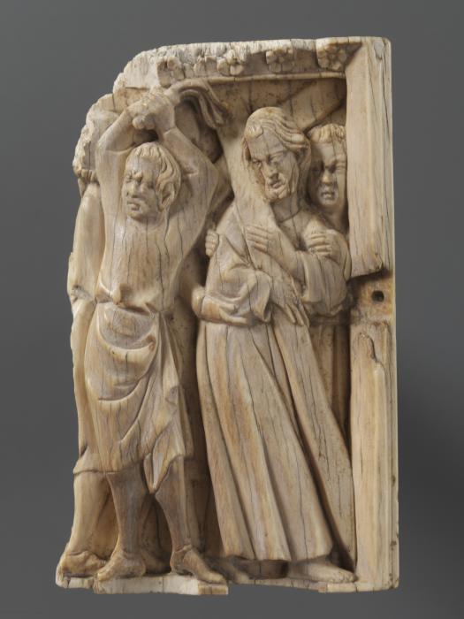 Wing, left (fragment of a diptych), 1 register, band of rosettes (plaquette; décor de roses) (Front)