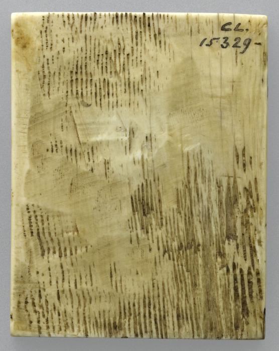 Wing, right (fragment of a diptych), 1 register, 1 arch across (plaquette) (Back)