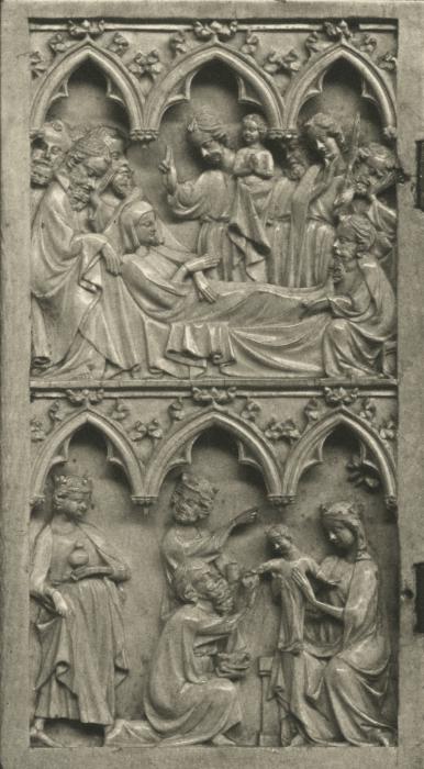 Diptych, 2 registers, 3 arches across (frise d'arcatures) (Wing, left)