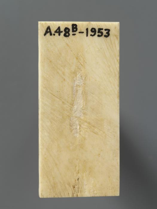Panel (part of a box), 1 register (boite) (Back)