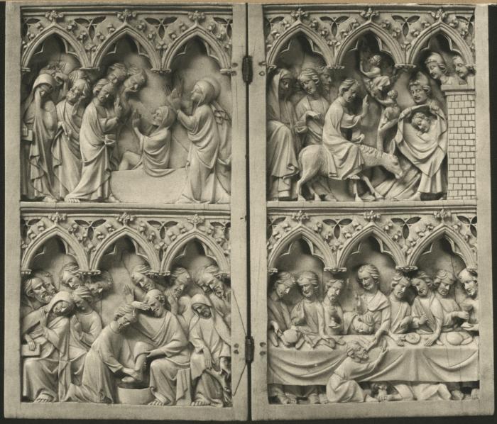 Diptych, 2 registers, 3 arches across (frise d'arcatures) (Front)