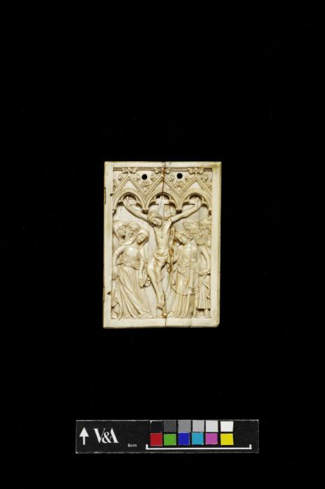 Wing, right (fragment of a diptych), 1 register, 3 arches across (plaquette; frise d'arcatures) (Front)