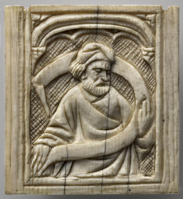 Panel (fragment of a box), 1 register, 1 arch across (plaquette) (Front)
