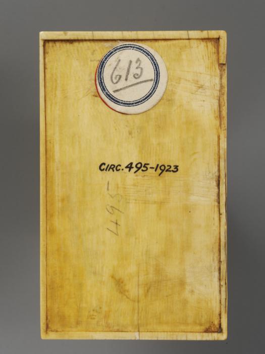 Writing tablet, 1 register, 3 arches across (frise d'arcatures; plaquettes; tablette à écrire) (Back)