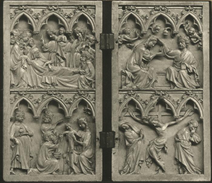 Diptych, 2 registers, 3 arches across (frise d'arcatures) (Front)