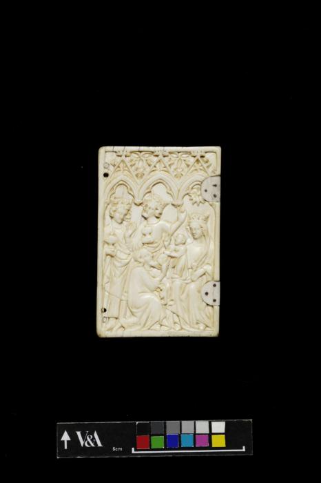 Double-sided panel (from a set of writing tablets), 1 register, 3 arches across (frise d'arcatures; tablette à écrire) (Side 1)