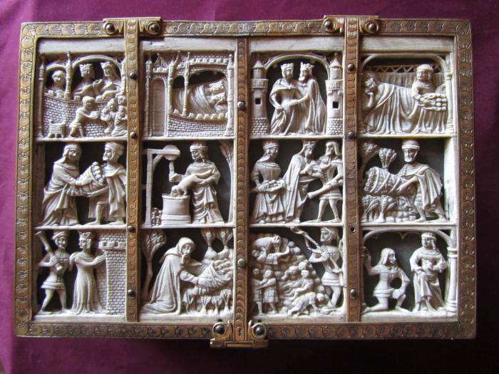 Casket with openwork panels (plaques ajourées; coffret); known as the ‘Flaxley Casket’ (Lid)