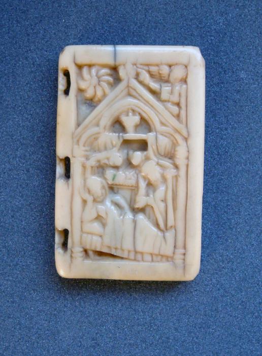 Double-sided panel, 1 register, 1 arch across on one side ( fragment of a diptych or polyptych) (Side 1)