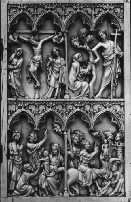 Diptych, 2 registers, 4 arches across (frise d'arcatures, colonnettes) (Wing, right)