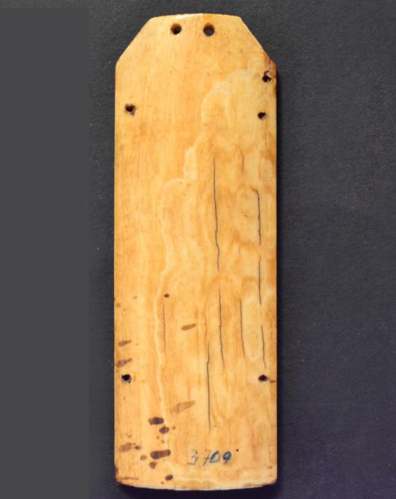Gabled centre panel (fragment of a triptych), 2 registers, 1 arch across (Back)