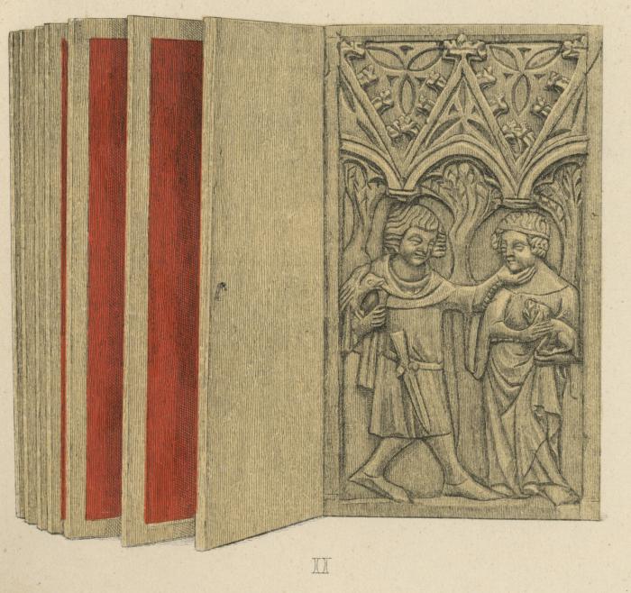 Complete set of 6 writing tablets and 2 covers, with case and stylus (frise d'arcatures; plaquettes; tablettes à écrire)