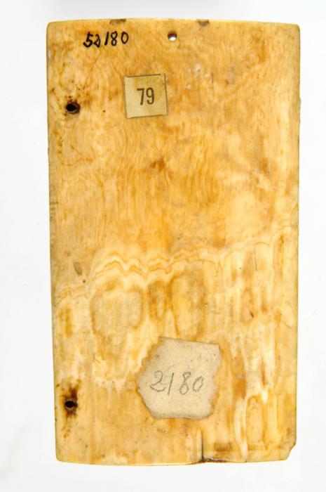 Wing, left (fragment of a diptych), 1 register, 3 arches across (plaquette) (Back)