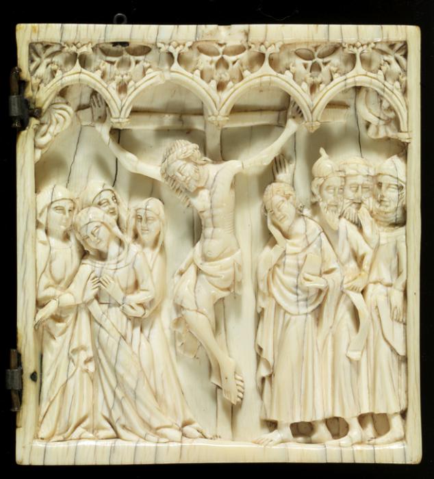 Wing, right (fragment of a diptych), 1 register, 4 arches across (frise d'arcatures; plaquette) (Front)