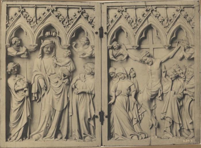 Diptych, 1 register, 3 arches across (plaquettes) (Front)