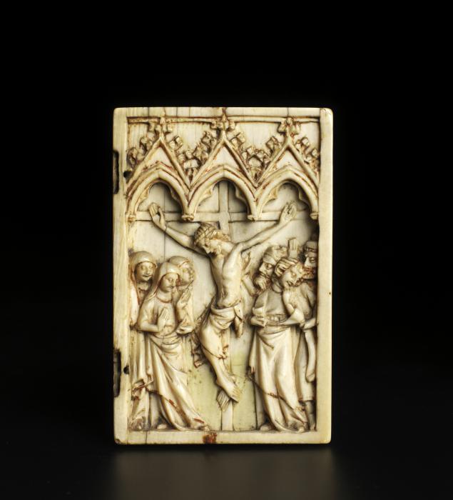 Wing, right (fragment of a diptych), 1 register, 3 arches across (plaquettes; frises d'arcatures) (Front)
