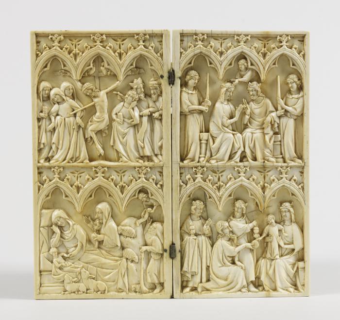 Diptych, 2 registers, 3 arches across (frise d'arcatures) (Front)