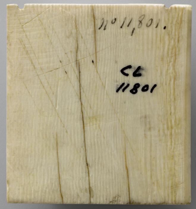 Panel (fragment of a box), 1 register, 1 arch across (plaquette) (Back)