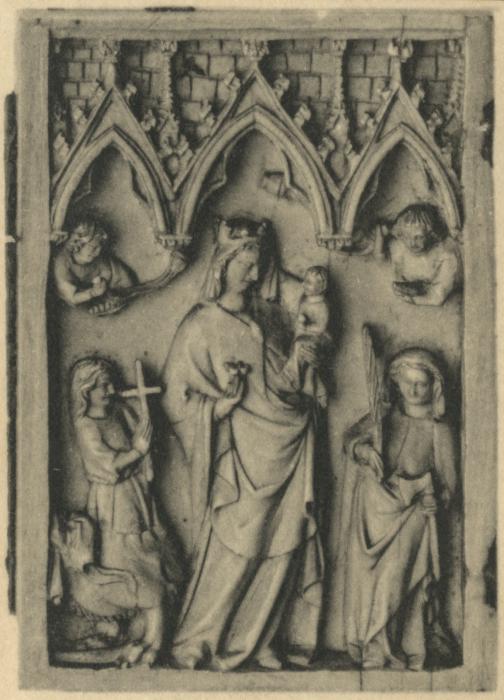 Wing, left (fragment of a diptych), 1 register, 3 arches across (plaquette; frise d'arcatures) (Front)