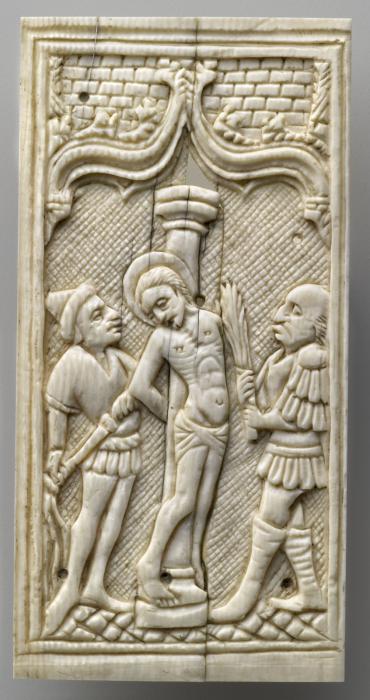 Panel (probably fragment of a box), 1 register, 1 ogee arch across (plaquette) (Front)