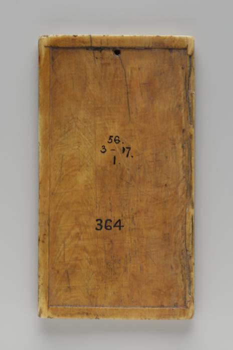 Writing tablet (tablettes à écrire), 1 register, 3 arches across (plaquette, frise d'arcatures) (Back)