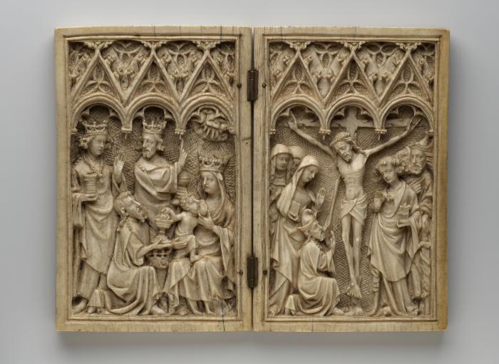 Diptych, 1 register, 3 arches across (plaquettes; frise d' arcatures) (Front)