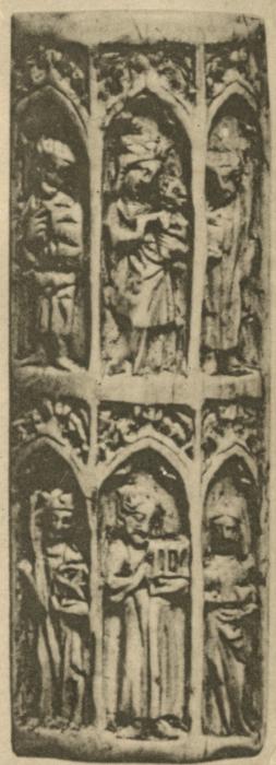 Writing tablet or lid of a weights and scale box, 2 registers, 3 arches across (frise d'arcatures; tablette à écrire) (Front)