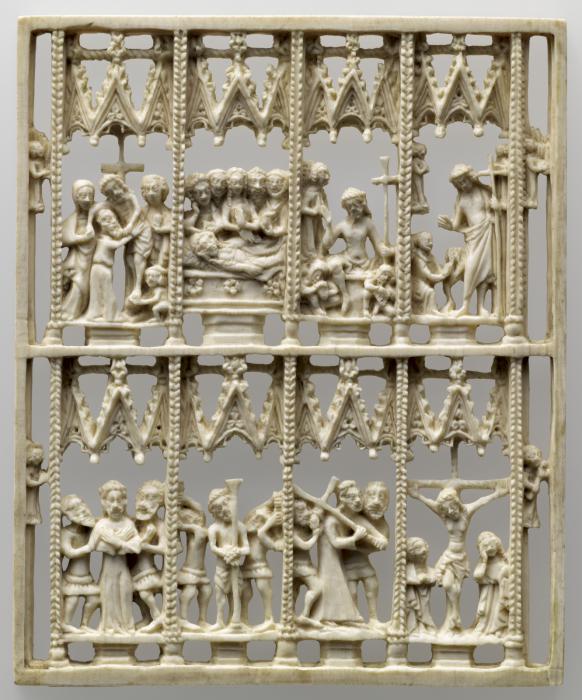 Openwork panel, 2 registers, 9 arches across (plaque ajourée; frise d'arcatures) (Front)