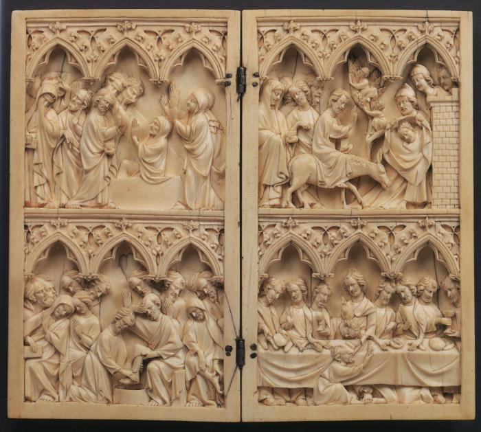 Diptych, 2 registers, 3 arches across (frise d'arcatures) (Front)